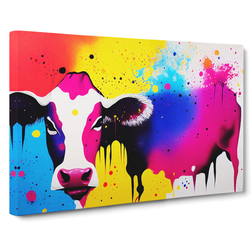 Cow Splash Vol.5 - Wrapped Canvas Painting, 50cm H x 76cm W x 3cm D