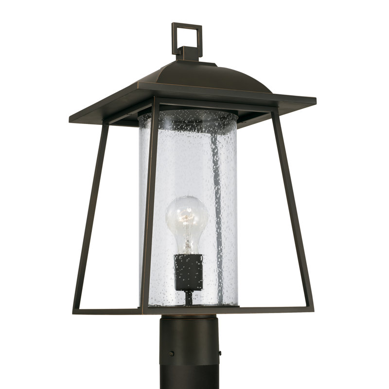 Lampadaire d'extérieur 1 lumière Jannifer, Bronze huilé