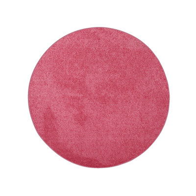 Modern Plush Pet and Kids Friendly Solid Color Pink Area Rugs, Stain & Fade Resistance, Perfect for Living Room, Dining Room, Bedroom, Playroom and Kidsroom, Event, Wedding, Ambermarie Binded Rug