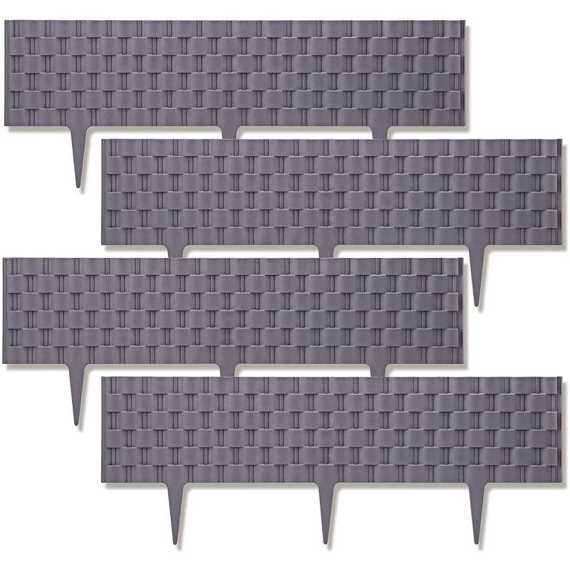 Gravett 114.3 cm H x 88.9 cm W Lawn Edging Fencing, Grey