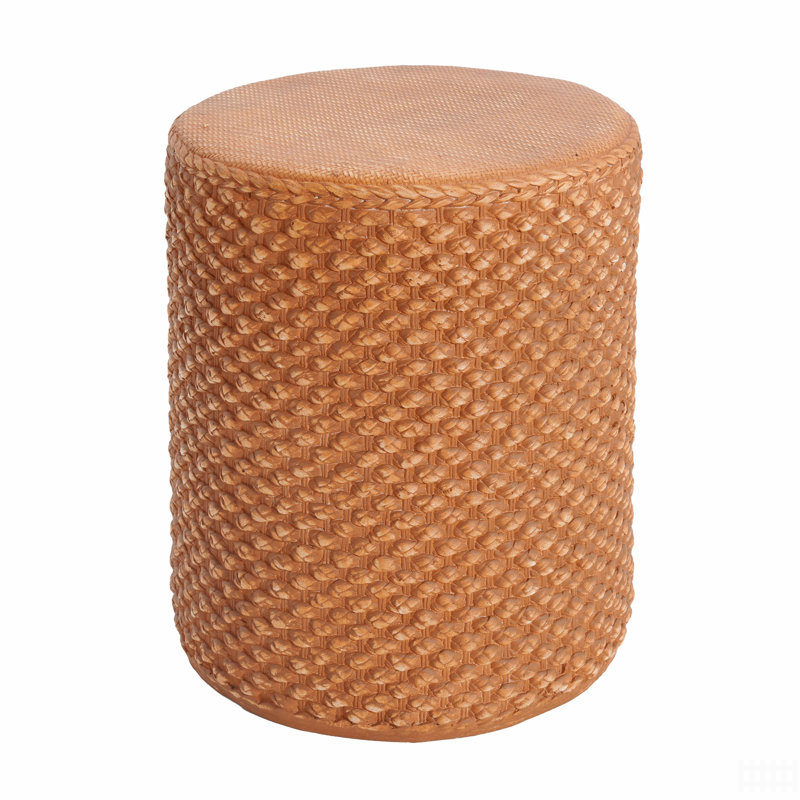 Outdoor Patio Round Mgo Side Table, Brown