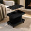 Table basse à roulettes avec plateau pivotant à 360°, compartiment de rangement et compartiment de rangement intégré – Noir-167806278