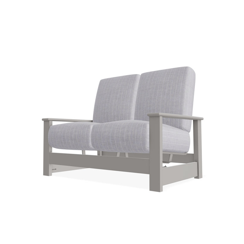 Leeward Marine Grade Polymer Deep Seating Cushion Two-Seat Loveseat with Independent Hidden Motion, Gray, Warm Grey