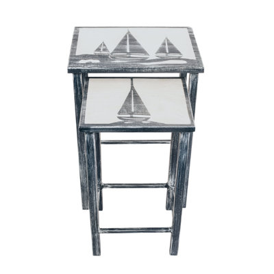 Aazil Solid Wood Top Nesting Tables