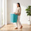65L Large Laundry Hamper with Lid – Plastic Rattan Effect Laundry Basket for Dirty Clothes Storage – Space Saving Washing Basket with Handles-1526672691