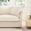 Moderne 3 avec 3 repose-pieds, chenille crème, salon relaxant et repose-pieds spacieux