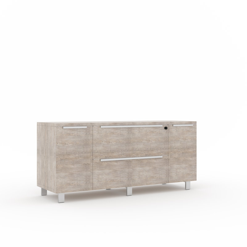 Ensemble de bureau 3 pièces Maysey, H 29 po x l 71 po x P 32 po, Gris