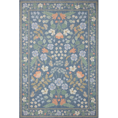 Rifle Paper Co. x Loloi Cotswolds COT-03 Willow Indigo Rug