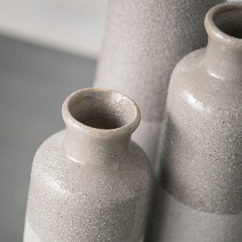 Ensemble de vases en céramique (3 pièces), Gris