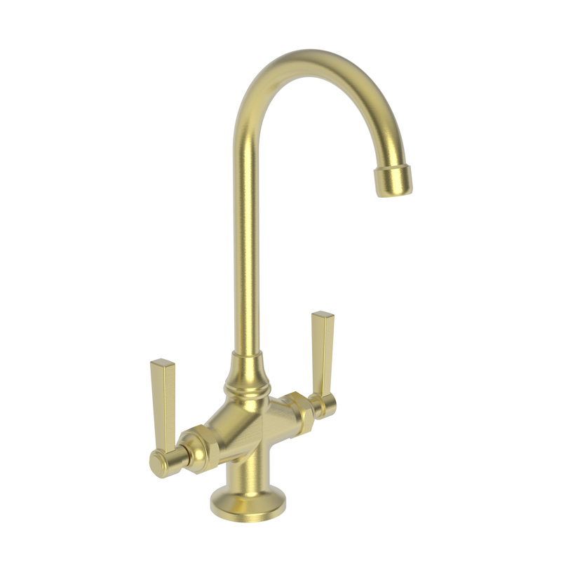 Miro Double Handle Bar Faucet, Satin Brass