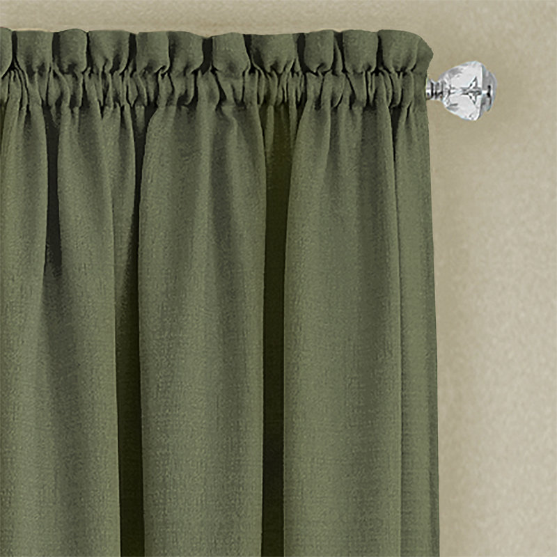 Lamesa Semi Sheer Curtain Single Panel, 52" W x 84" L, Green/Camel