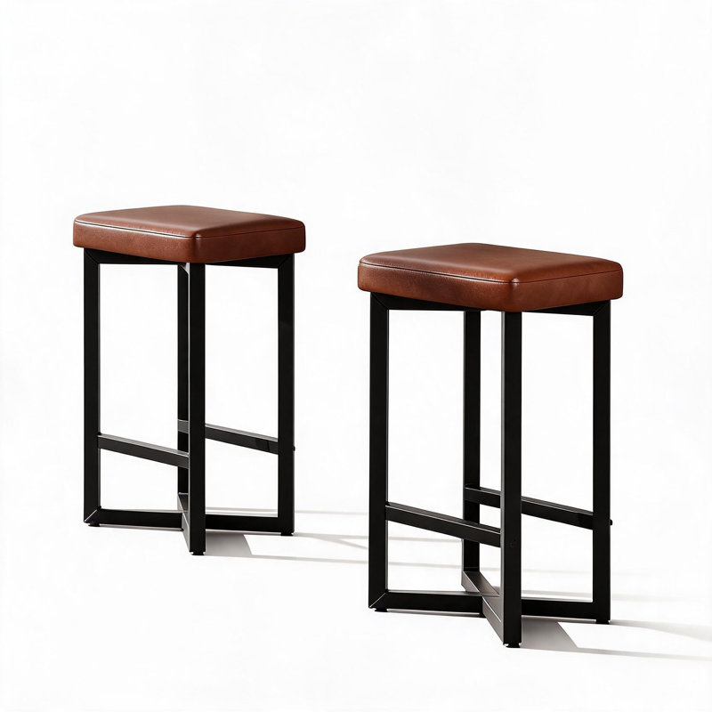 Outdoor 62.5cm Counter Stool, 2PC, Retro brown