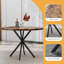 Table basse de style Mid-Century moderne pour 4 à 6 personnes, table basse de 39 po avec table en faux marbre et structure en métal noir pour appartement, table de cuisine peu encombrante pour le bureau, le bar et la salle à manger