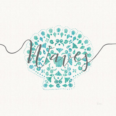 Sea Charms III Grey Words by Veronique Charron - Wrapped Canvas Print