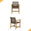 Chaise en bois et osier (ensemble de 2)