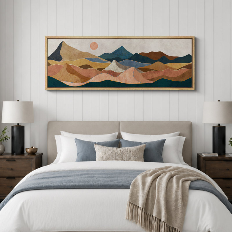 Très grande œuvre d'art murale encadrée, H 20 po x l 60 po, Naturel