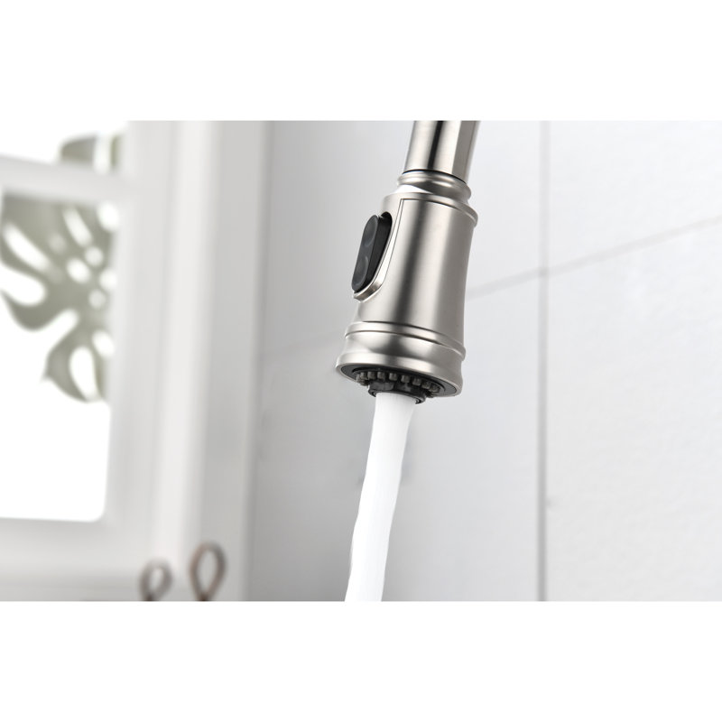Stainless Steel Kitchen Faucet With Pull Out Spray Head, Splash And Corrosion Sink Down , Dirt Surface Treatment