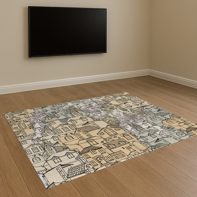 Geometric Area Rug, Rectangle 140 x 200 cm