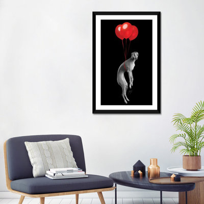 Impression d’art graphique, "Party Dog I" par Kathrin Federer