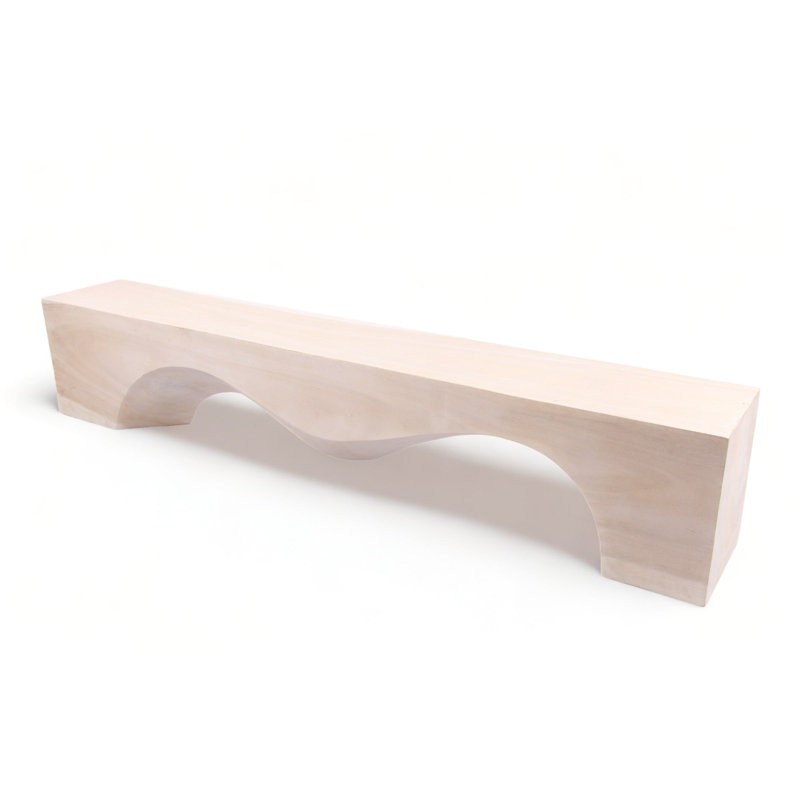 Banc de sculpture moderne noir - 1, H 17,7 po x l 94,5 po x P 14,6 po, Blanc