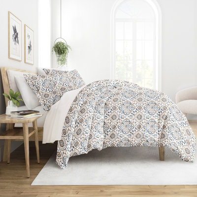 Patterned Ultra Soft 3 Piece Duvet Cover Set - Serenity