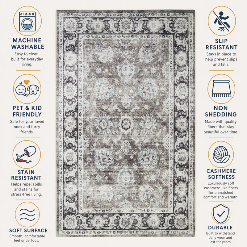 Atilio Vintage Look Shag Area Rug, Rectangle 120 x 170 cm