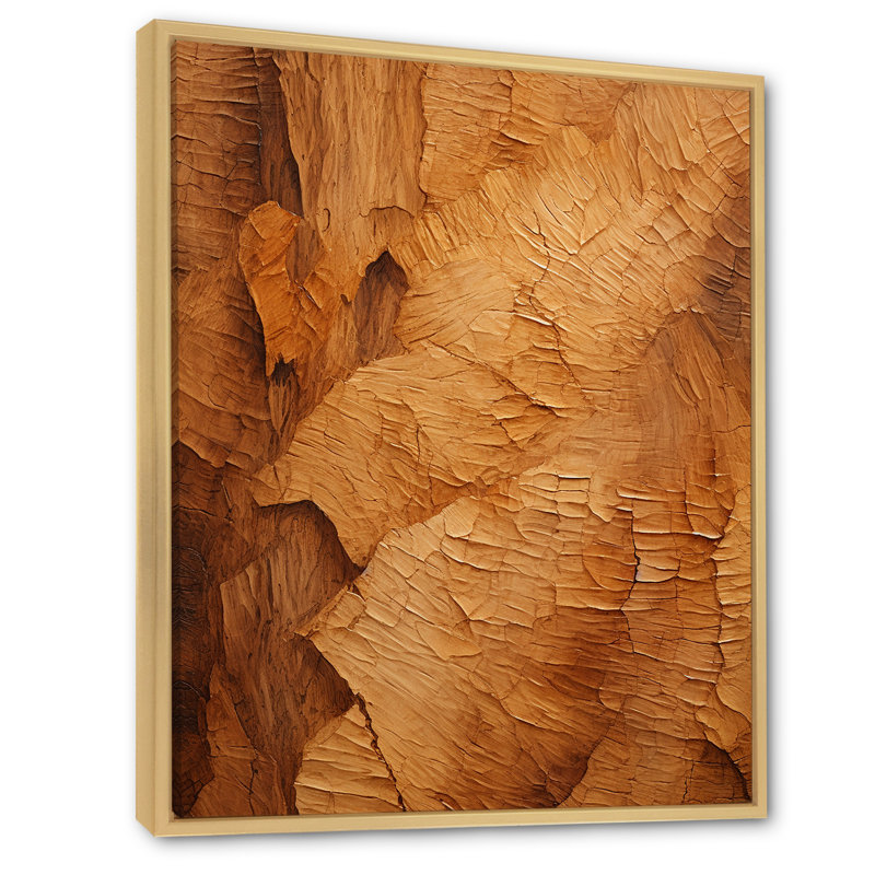 «Brown Tree Bark Essence 1», art mural arbre, Cadre flottant brun, H 40 po x l 30 po x P 1,5 po