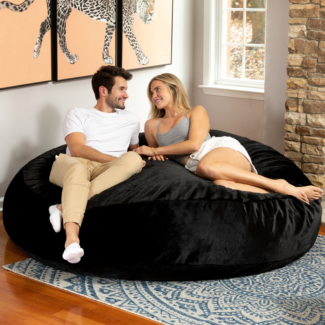 Cocoon 6 Foot Giant Bean Bag Chair for Adults - Premium Faux Rabbit Fur Jaxx 