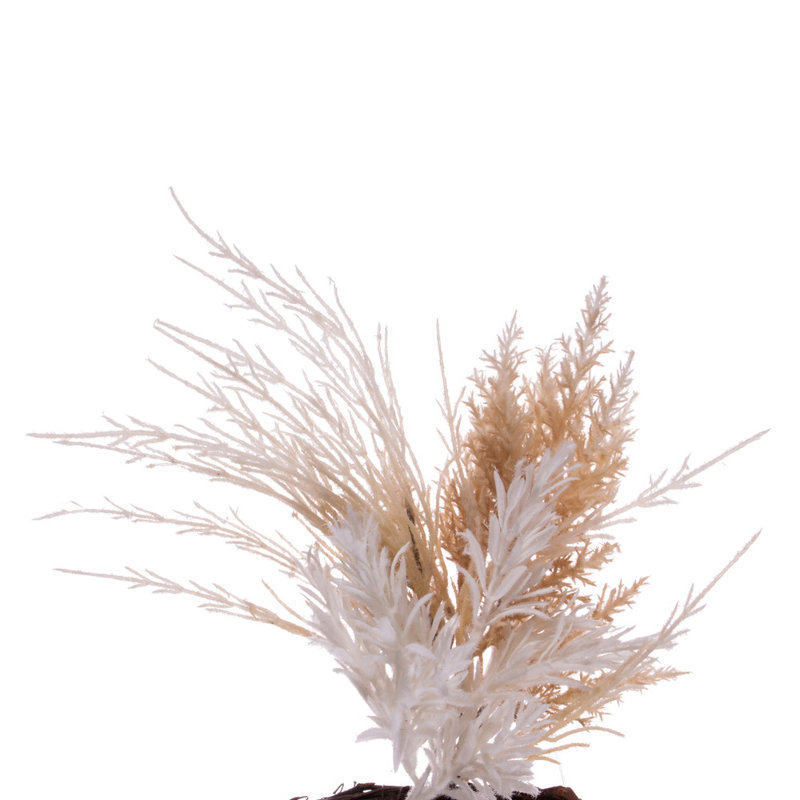 Couronne en fougère et mini feuilles en PVC 23,5 po