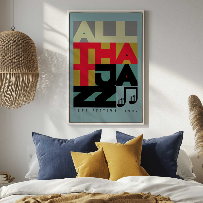 «Jazz Fest», affiche sur toile encadrée, Or poli, H 18,75 po x l 12,75 po