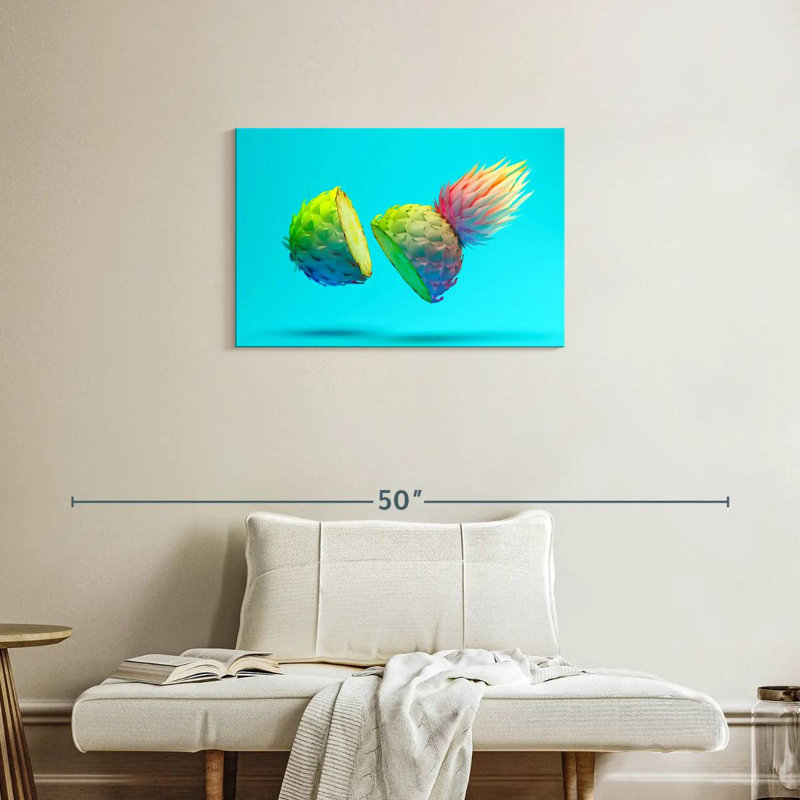 Yarlin Sliced Gradient Pineapple, 20" H x 30" W