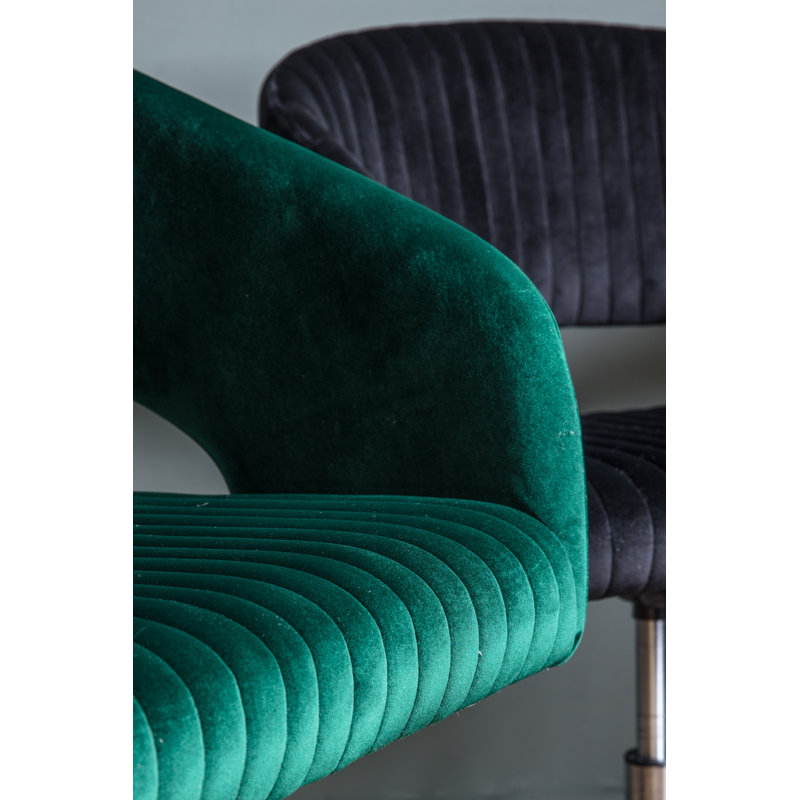 Fairmont Park Araceli Velvet Office Chair, Green, Gold