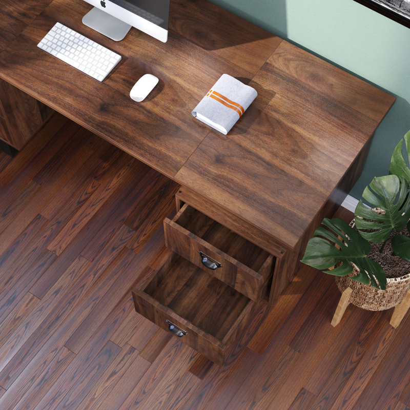 Nila Metal Base Computer Desk, Walnut