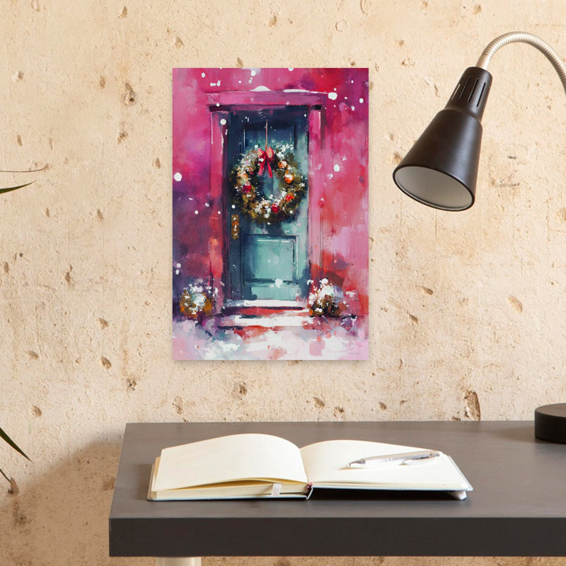 «Christmas Greetings Abstract Contemporary Winter», art mural, H 18 po x l 12 po