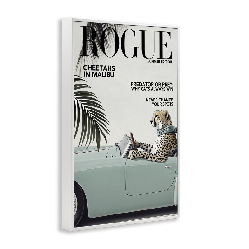 «Rogue Cheetah», estampe numérique encadrée par Annabelle Hall, H 24 po x l 16 po