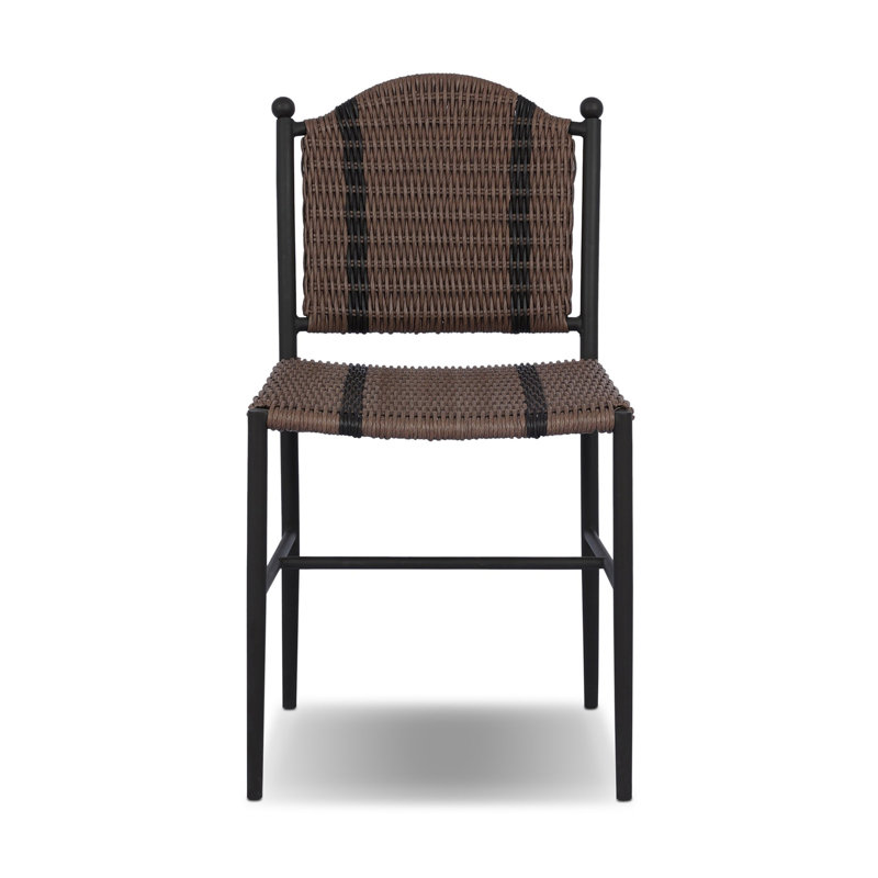 Abel Outdoor Dining Side Chair, Tanned Weave