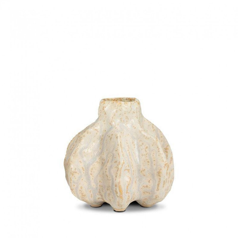 Spiny Look Antique White Vase
