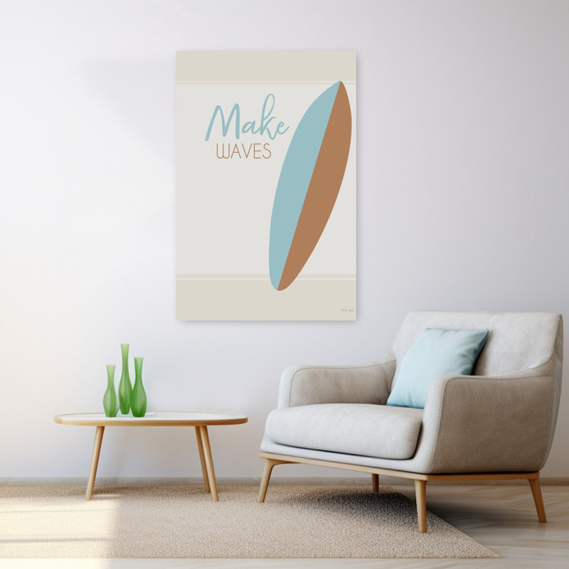 «Make Waves Coastal Art», H 48 po x l 32 po