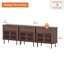 Buffet moderne cannelé à 3 tiroirs et 6 portes de 94,5 po avec rangement pour salon, vestibule, salle à manger-131443782