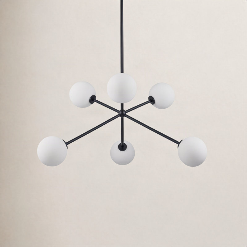 Minna 6-Light Dimmable Sputnik Pendant, Black