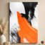 Économiseur de toile expressif abstrait orange et noir à coups de pinceau - 24 x 36 x 1 po