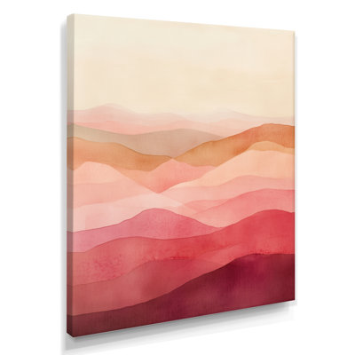 Layered Terrain Canvas, Blush Abstract Wall Art, Dorch