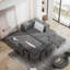 Canapé-lit convertible de 80 po avec 2 coussins Solsticea, canapé-lit en chenille pliable, amovible et lavable, canapé de plancher pour les petits espaces du salon-2086747380