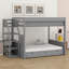 Convertible Bunk Bed With Storage Staircase,Bedside Table,And 3 Drawers-1120389052
