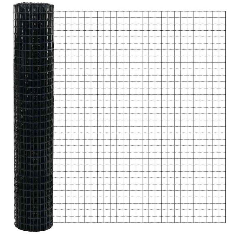 Clôture en fer gris vidaXL Euro 5,25 x 32,81 pi, 32.81 x 5.25 ft, Grey, 1,97 po x 1,97 po
