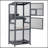 Wood Bird Cage With Universal Wheels-Gray