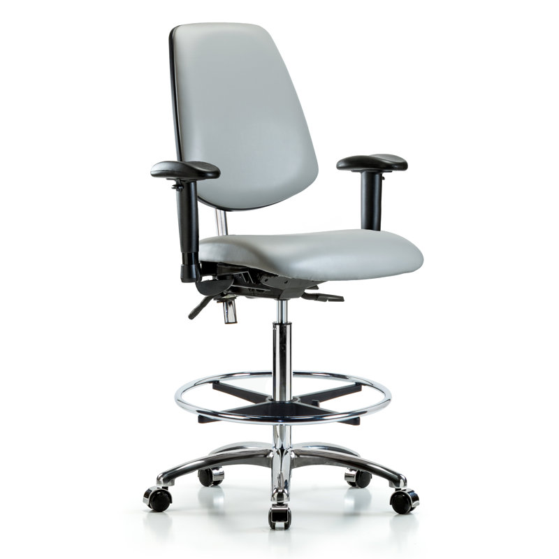 Chaise de dessinateur Makaila, Roulettes, Colombe, Inclus