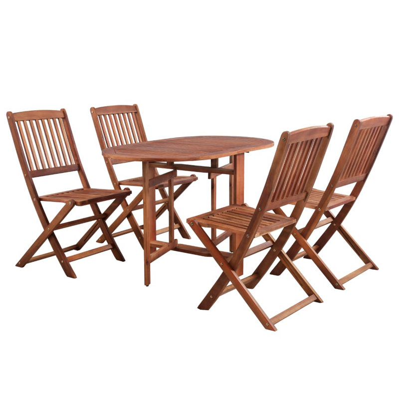 Forsythe 4 - Person Acacia Wood Patio Dining Set with Rectangular Table