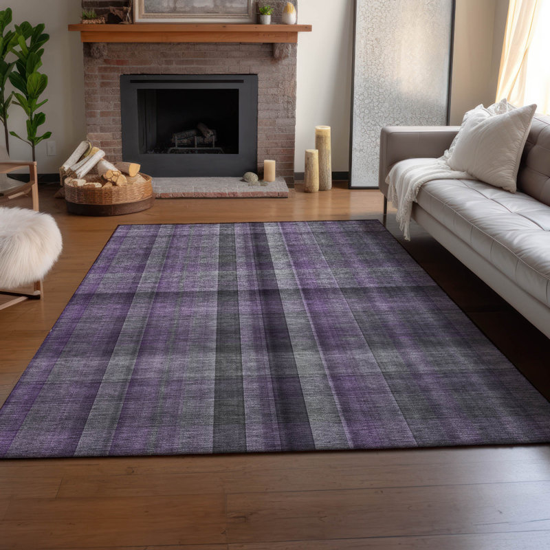 Tapis mauve Premium lavable à la machine Cerrito AMF548, Rectangle 2 pi 6 po x 3 pi 10 po