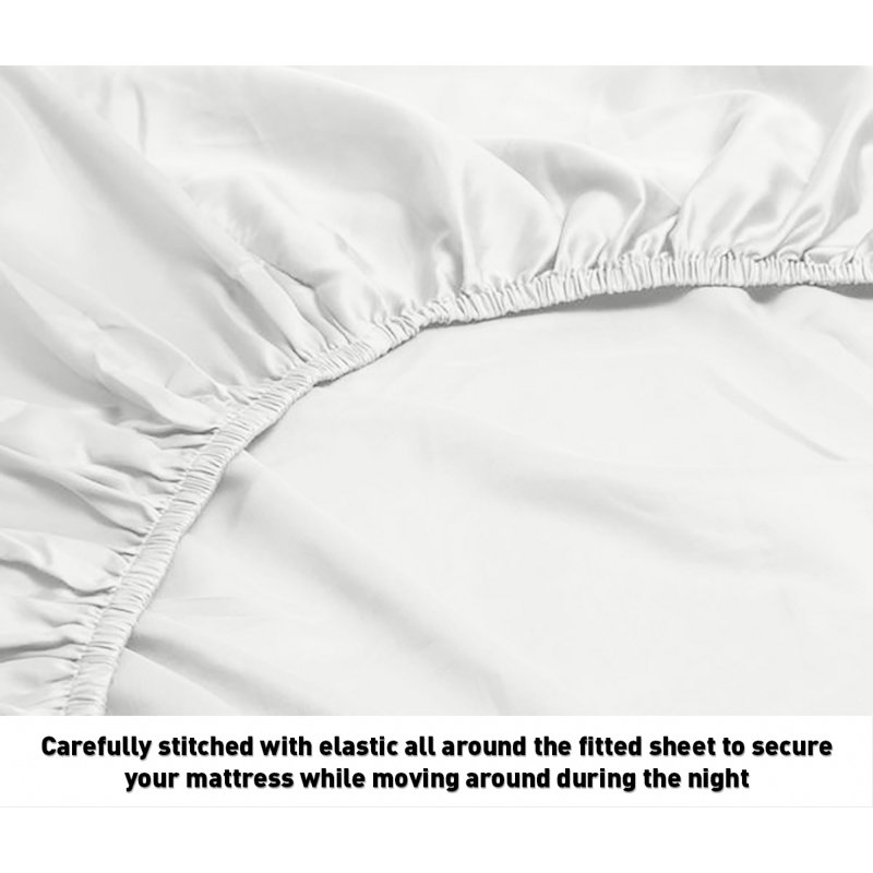 100% Cotton Sheet Set, White, Twin Sheet Set with 1 Pillowcase